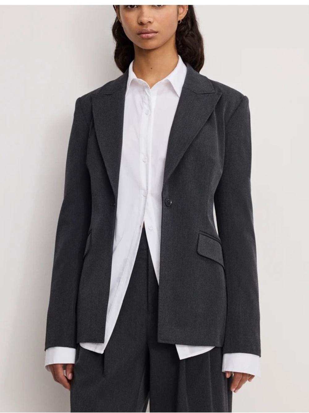 Good American Essential Suiting Sculpted Blazer minimalist professional sz 4XL
